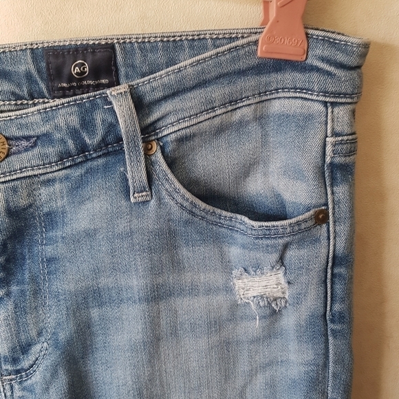 Adriano Goldschmied the Middi Ankle Distressed Mid Rise Skinny Blue Jeans - Picture 7 of 16